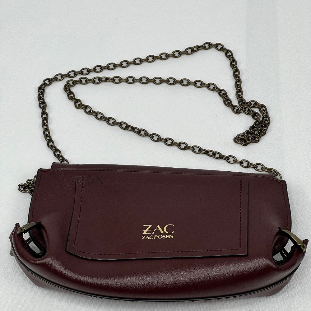 Eartha folded gusset crossbody Burgundy Zac Posen